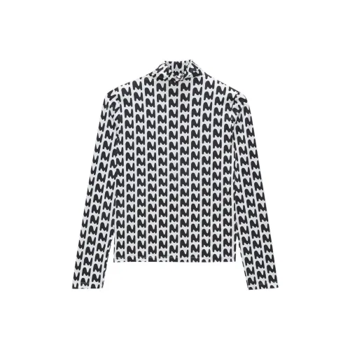 MSGM Logo Printed High Neck Long Sleeved T Shirt
