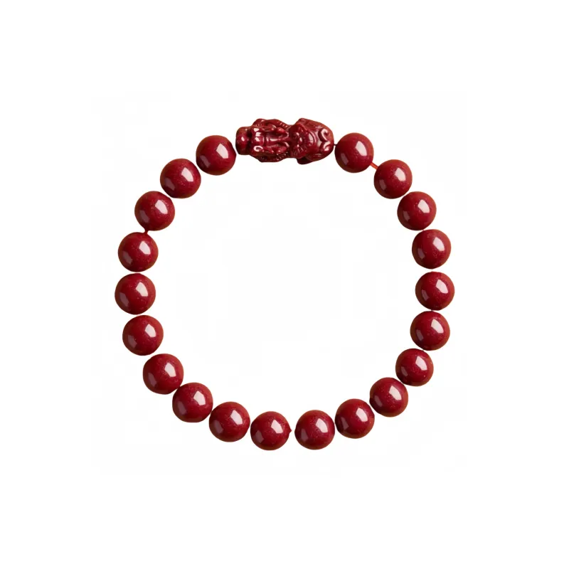 Stone On The Line Reconstructed Cinnabar Jade Bracelets Unisex-3