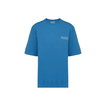 GANNI Drop Shoulder Sleeve T Shirt Women's Blue