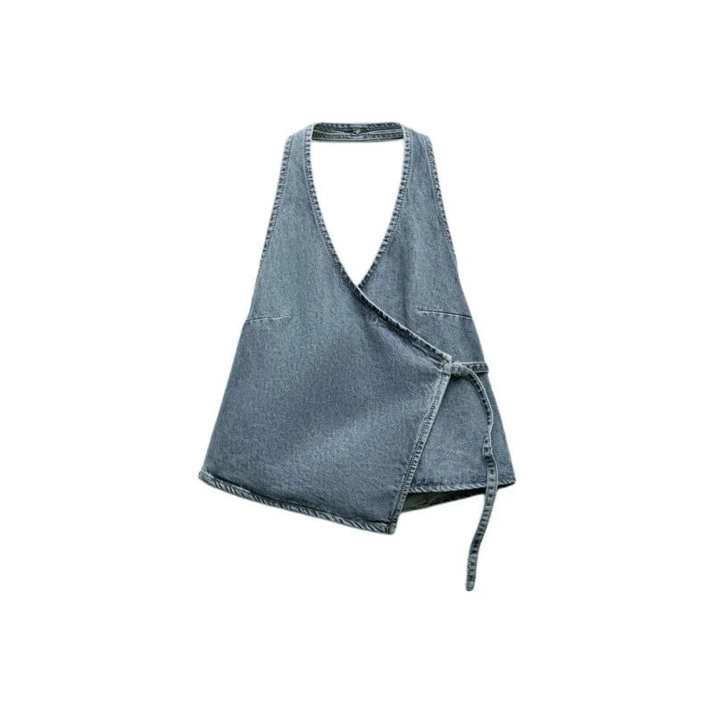 ZARA Tank Tops Women's Blue-0