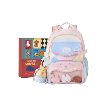 Miffy Fabric Backpack Large Size Women's Pink White Purple/Blue Yellow