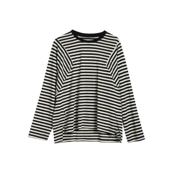Olrain T Shirt Women's Black White Stripes