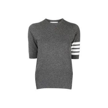 THOM BROWNE Short Sleeved Knitted Top