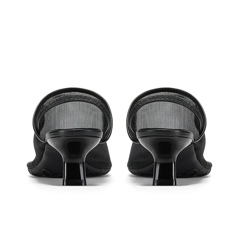 GG CC Slim Heel French High Heels 5cm Women's Black-3