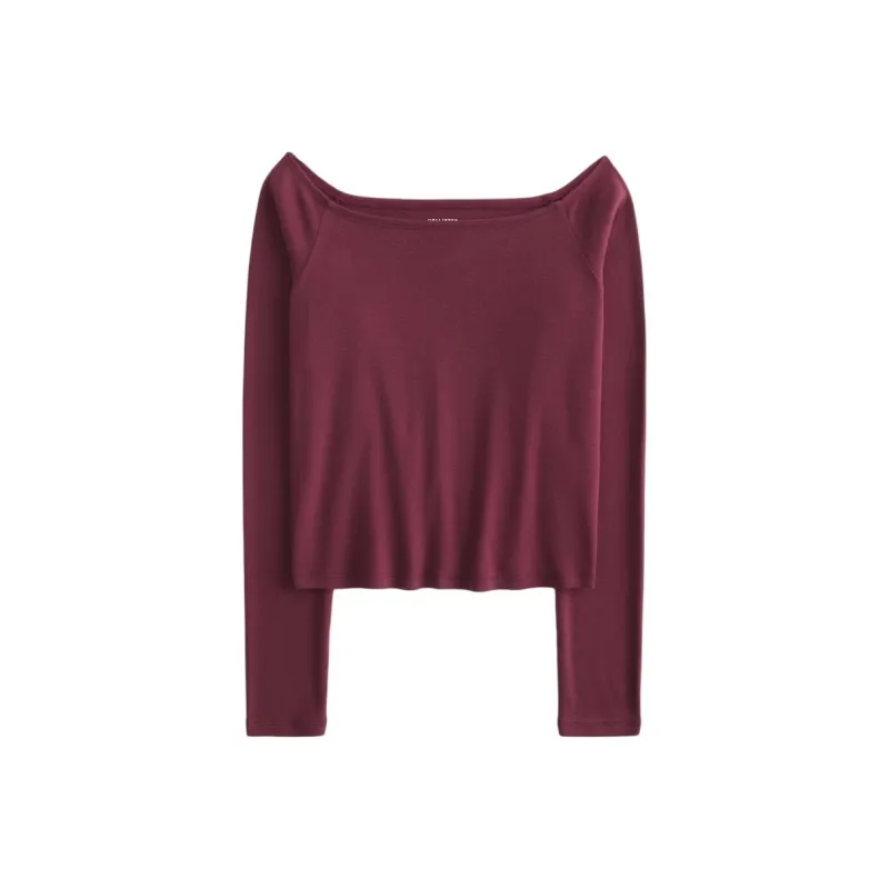 Hollister T-Shirt Women's Burgundy-0