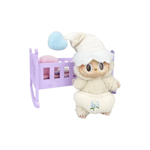 [Modified Doll] POP MART Labubu THEMONSTERS Heartbeat Macaron Collection Good Night's Bed, Cute Hang Tag Box 17cm
