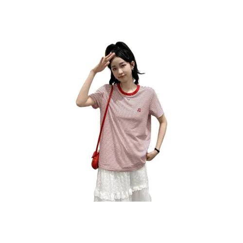 Tonlion T-Shirts Women's Red