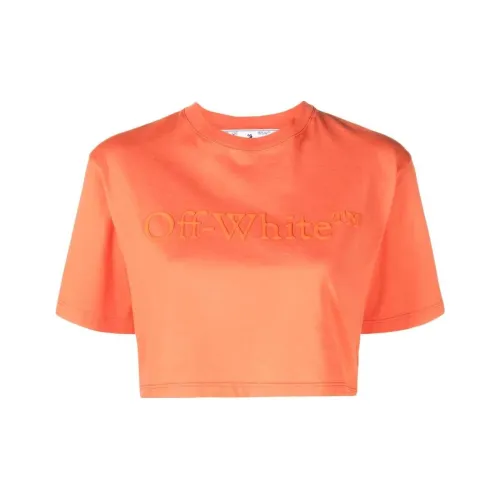 OFF WHITE Laundry Crop T Shirt 'Coral'