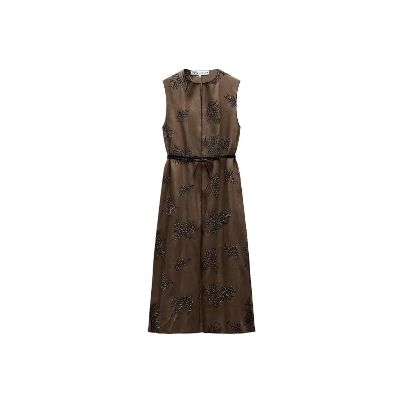 ZARA Tank Tops Women's Brown-0