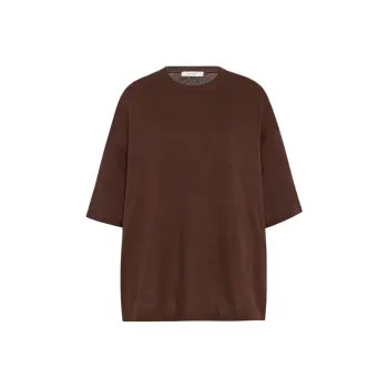 THE ROW Drop Shoulder Sleeve T Shirt Women's Chocolate