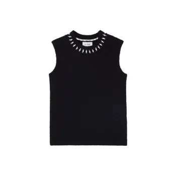 St. John Bead-embellished Bouclé Vest