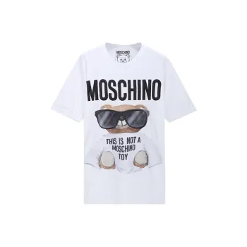 MOSCHINO Drop Shoulder Sleeve T Shirt Women's White