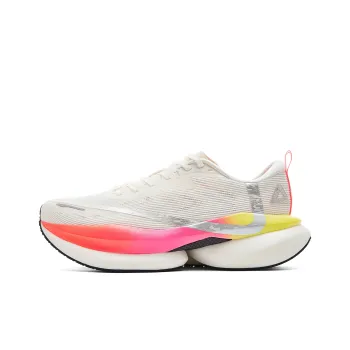 PEAK Cushioning, Slip Resistant, Abrasion Resistant, Rebound Low Top Running Shoes Men's Milk White Orange