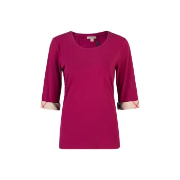 Burberry T Shirts Women's Burgundy
