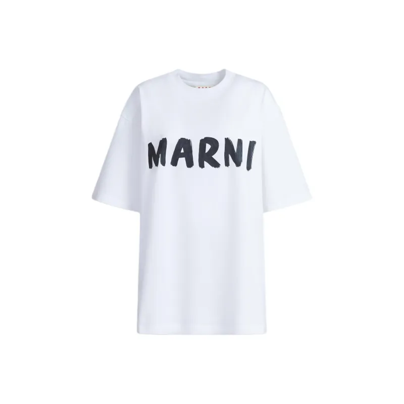 MARNI Oversized Logo T Shirts White-0
