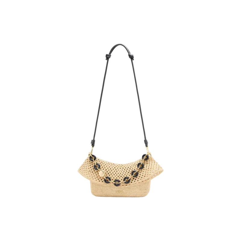 LOEWE Raffia Fiber One Shoulder Handbag Medium Size Women's Natural-2