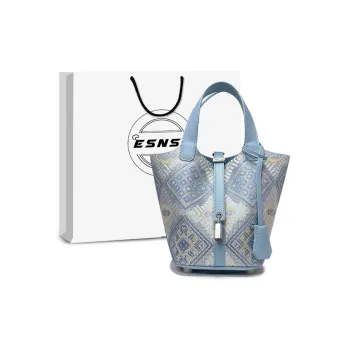 ESNSY Zhuangjin Bucket Bag Handbag Women's Blue