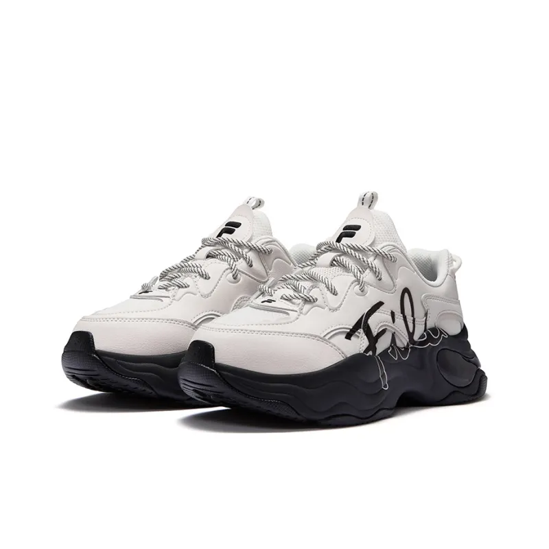 FILA FUSION BUBBLE Bubbles Shoes Low Top Chunky Sneakers Women's Micro White Black-2