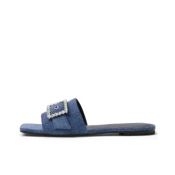 CHARLES&KEITH Composite Sole Slide Slippers 1.5cm Women's Dark Denim Blue
