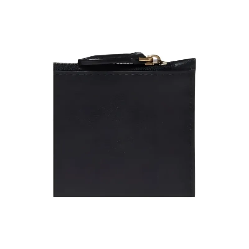 PINKO Calfskin Silk Card Holder, Wallet Women's Black-4