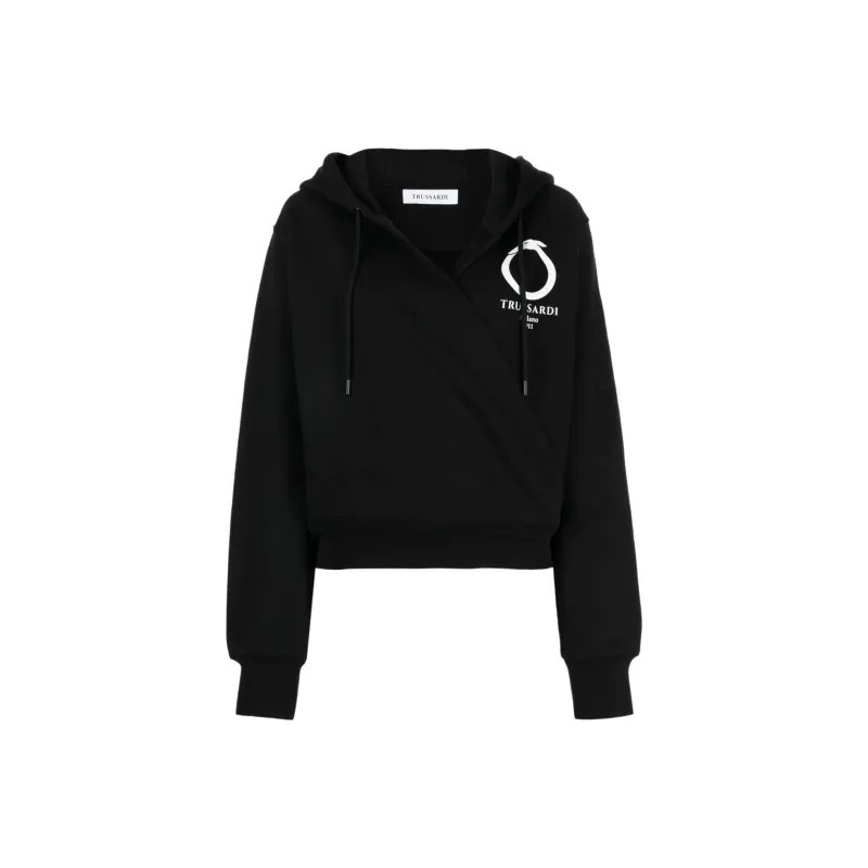 TRUSSARDI Logo print Cotton Hoodie-0