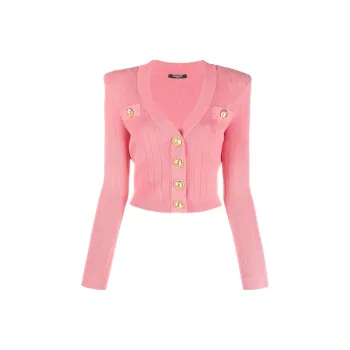 BALMAIN SS22 Slim Fit Knitwear Women's Pink