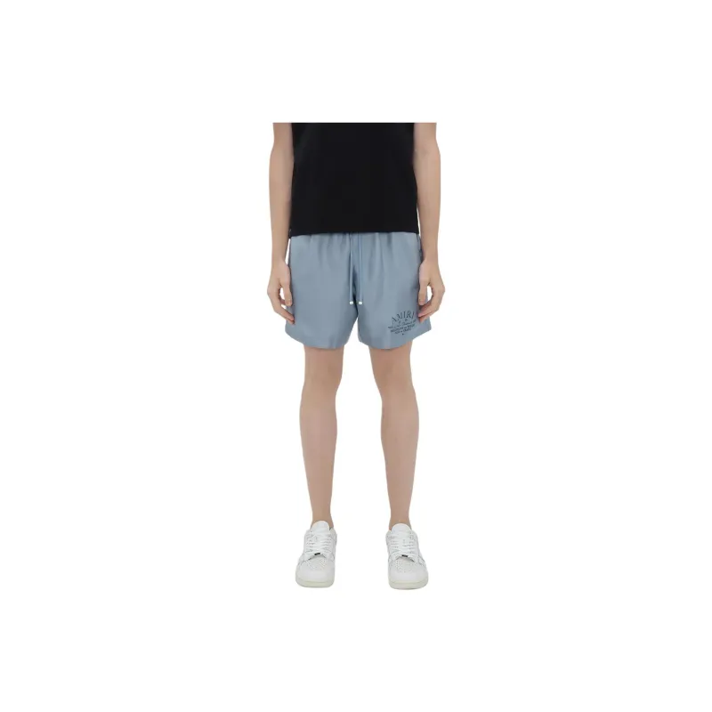 AMIRI Arts District Silk Short Casual Shorts Men's Dark Blue-0