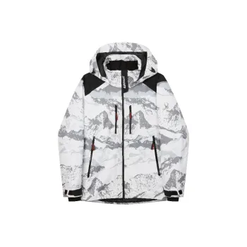 SPYDER Ski Tops Unisex White Snow Mountain Pattern