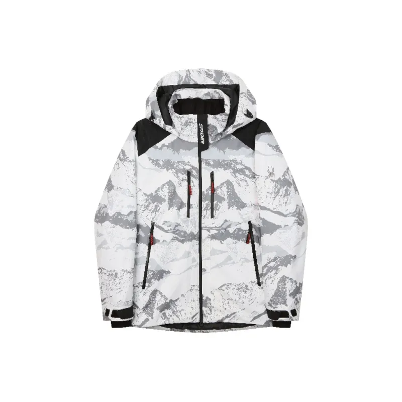 SPYDER Ski Top Unisex White Snow Mountain Pattern-0
