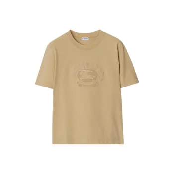 Burberry Logo Embroidered Crewneck T Shirt
