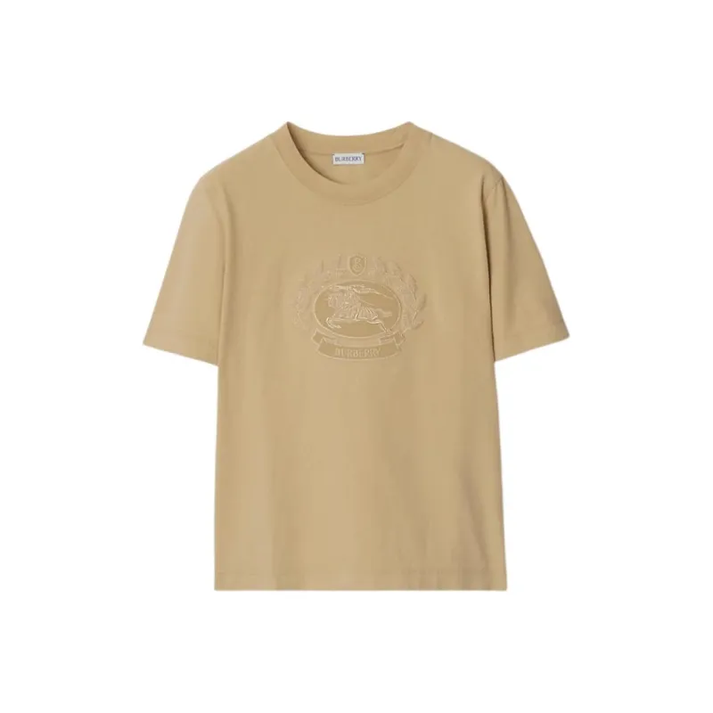 Burberry Logo Embroidered Crewneck T Shirt-0