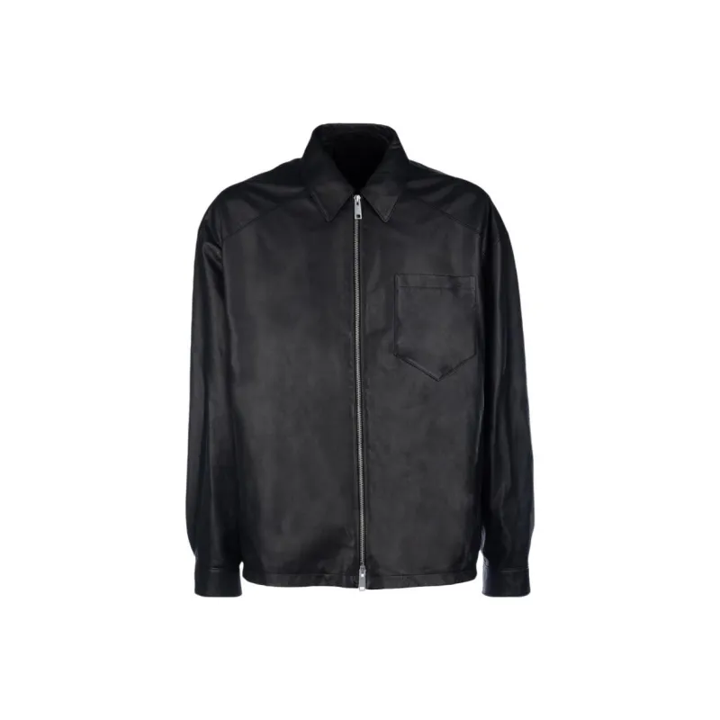 PRADA Zip Up Leather Jacket-0
