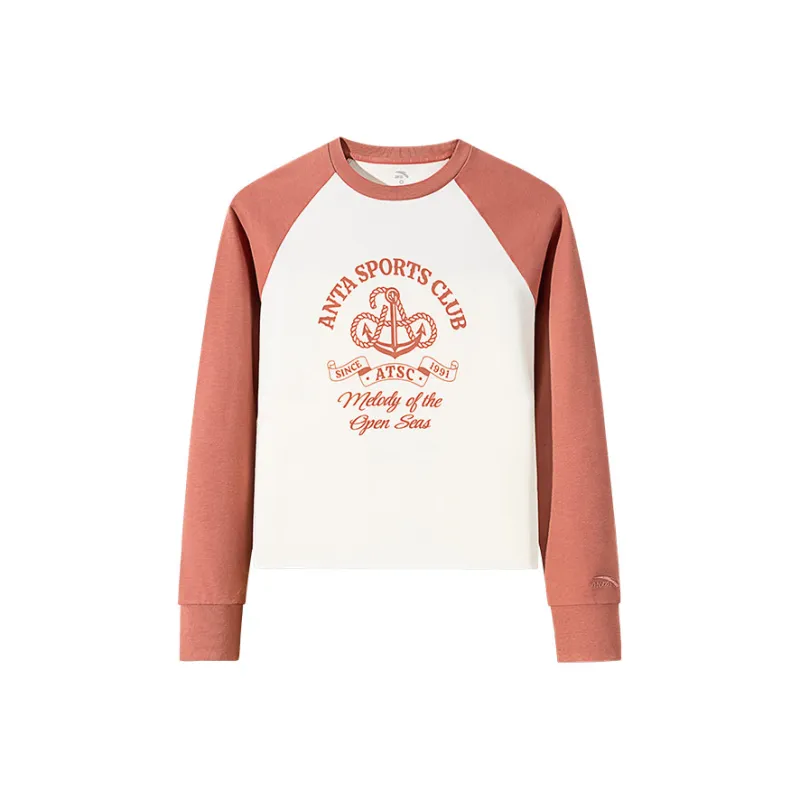 Anta Life Collection T Shirt Women's Warm Jade White/Peony Pink-0