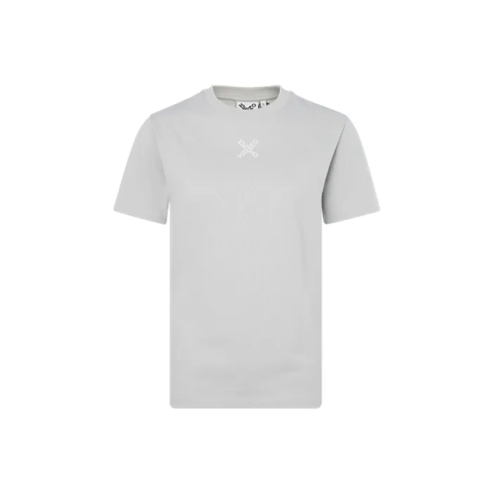 KENZO Letter Logo T Shirts Women's Gray White-0