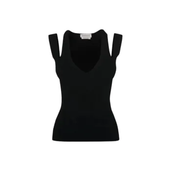 Alexander McQueen V Neck Cut Out Knitted Top