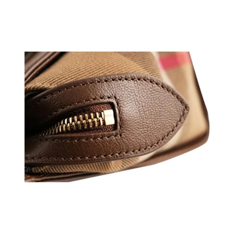 Burberry Cow Leather Handbag Women's Brown-6
