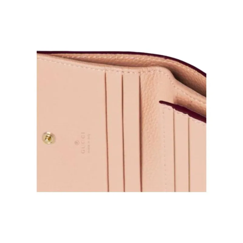 GUCCI GG Marmont Leather Wallet Mini Women's Red-6