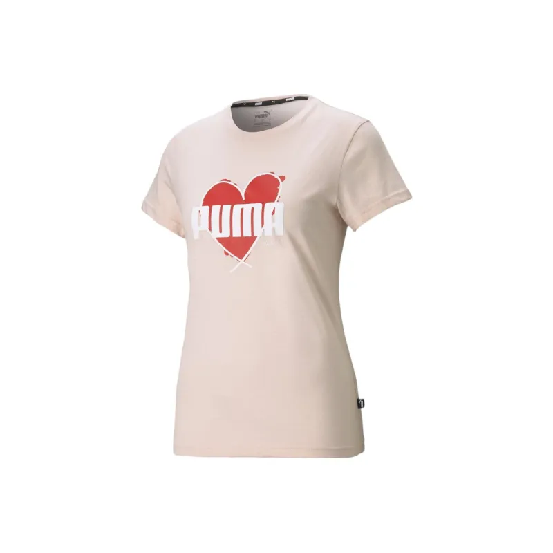 PUMA Heart Tee T Shirt Women's Pink-0