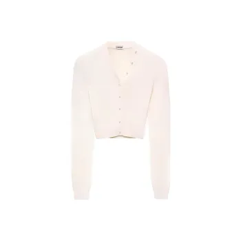 LOEWE Cropped Cardigan 'Soft White'