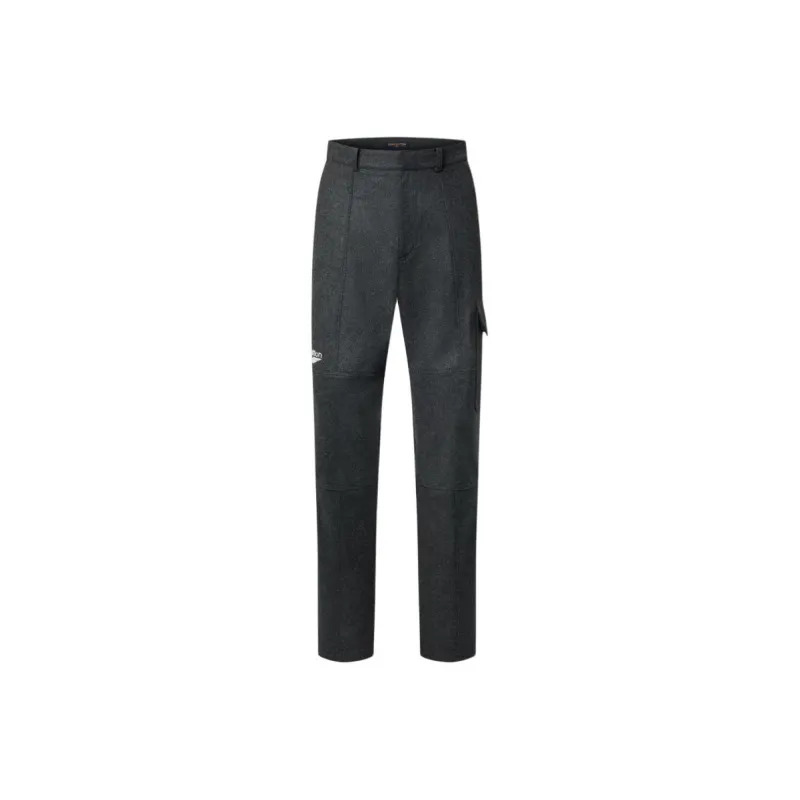 Lv Silk Cashmere And Wool Blend Double Face Cargo Pants-0