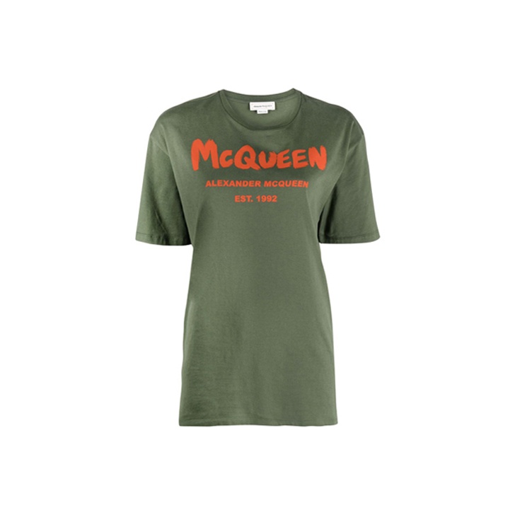 Tシャツ・カットソー ALEXANDER MCQUEEN Women Hoodies 752345QZAJ50305 Green Men's McQueen-T-Shirt in Green | Alexander McQueen US