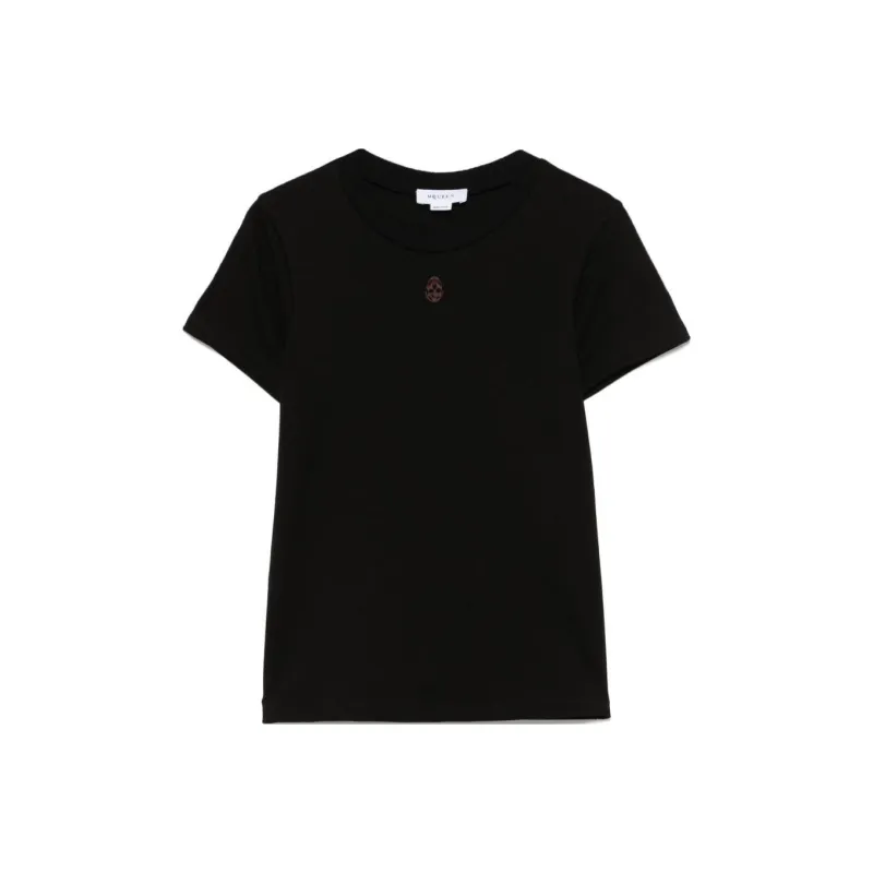Alexander McQueen Skull Embroidered Crewneck T Shirt-0