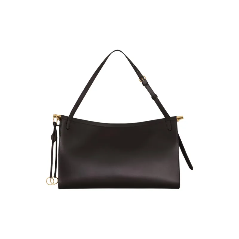 Alaia Calfskin Shoulder Bag Tubas Women's Dark Brown-2