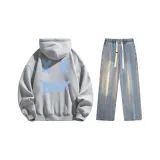 Clothing Sets (Heather Gray Top+Vintage Blue Jeans)