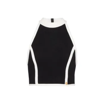 BALMAIN Two Toned Cropped Top