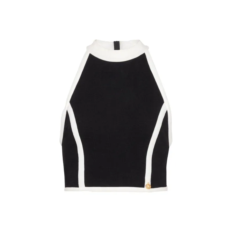 BALMAIN Two Toned Cropped Top-0