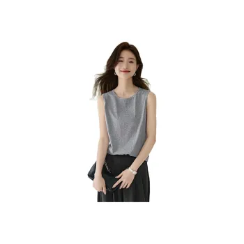Mo Han Yi Mei Tank Tops Women's Light Gray