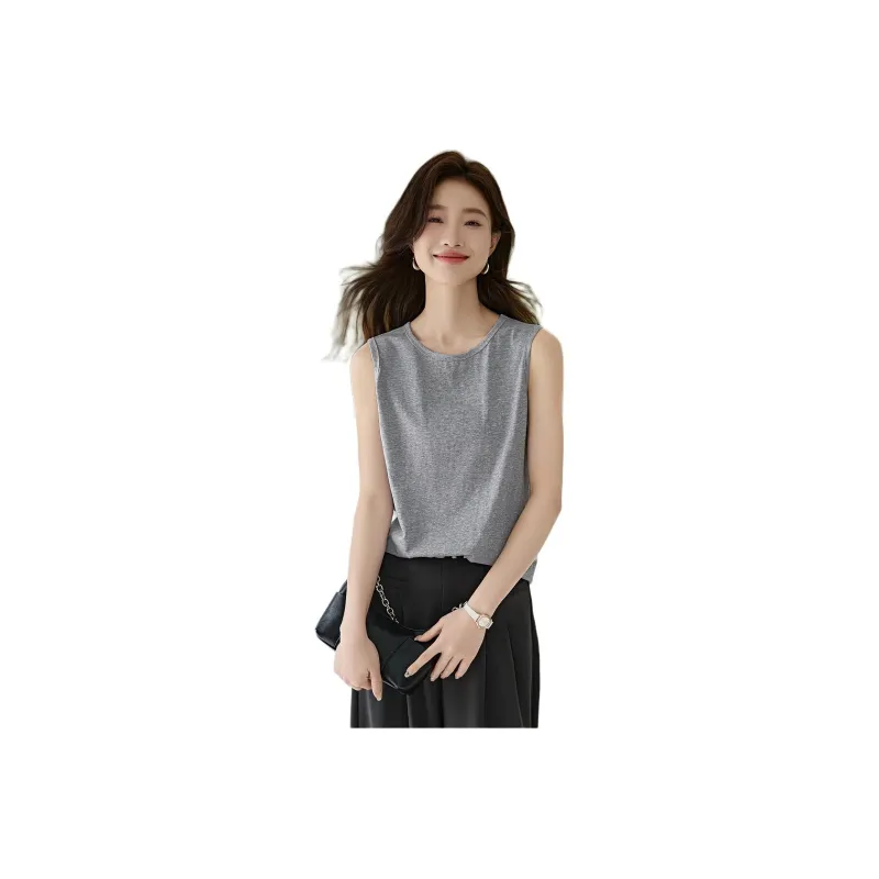 Mo Han Yi Mei Tank Tops Women's Light Gray-0