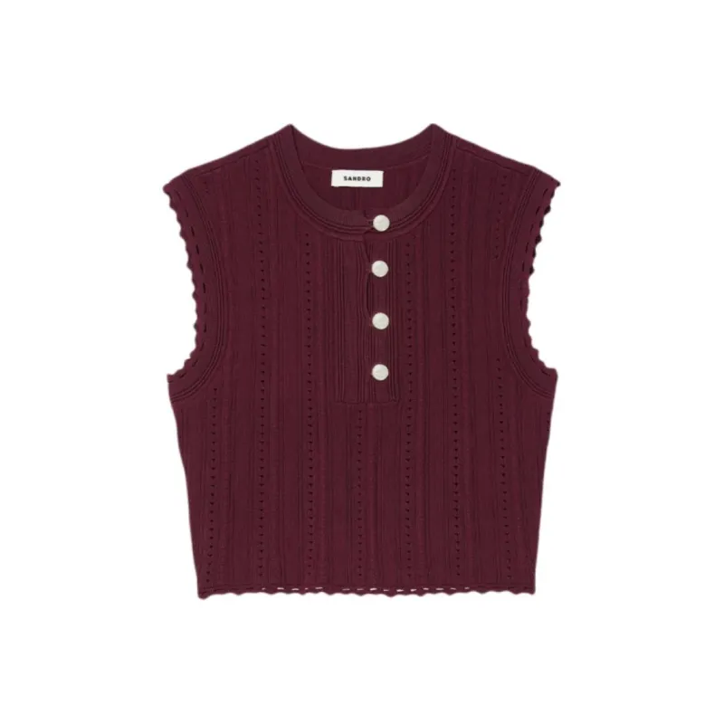 Sandro Scallop trim Crop Top-0