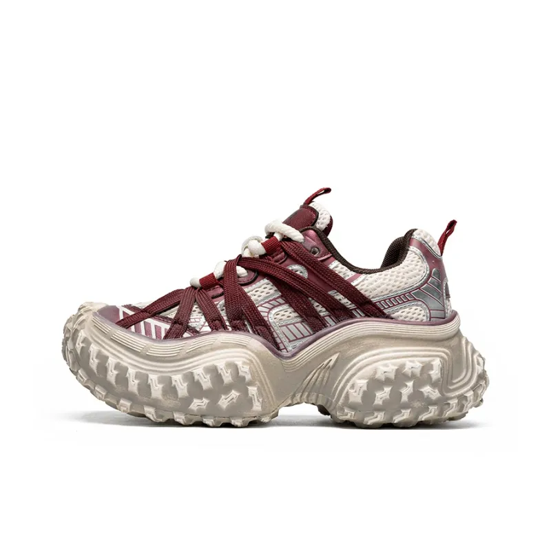 DEFINE CHOICE Abrasion Resistant Height Increasing Breathable Low Top Chunky Sneakers Women's-5